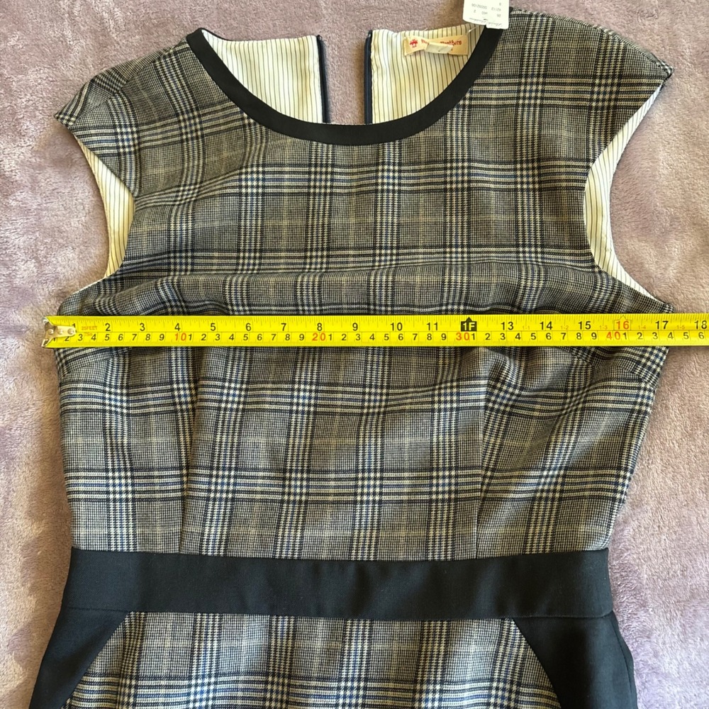 Brooks Brothers Red Fleece Plaid Sheath Dress Grey Blue Black 4 NEW - Picture 6 of 9